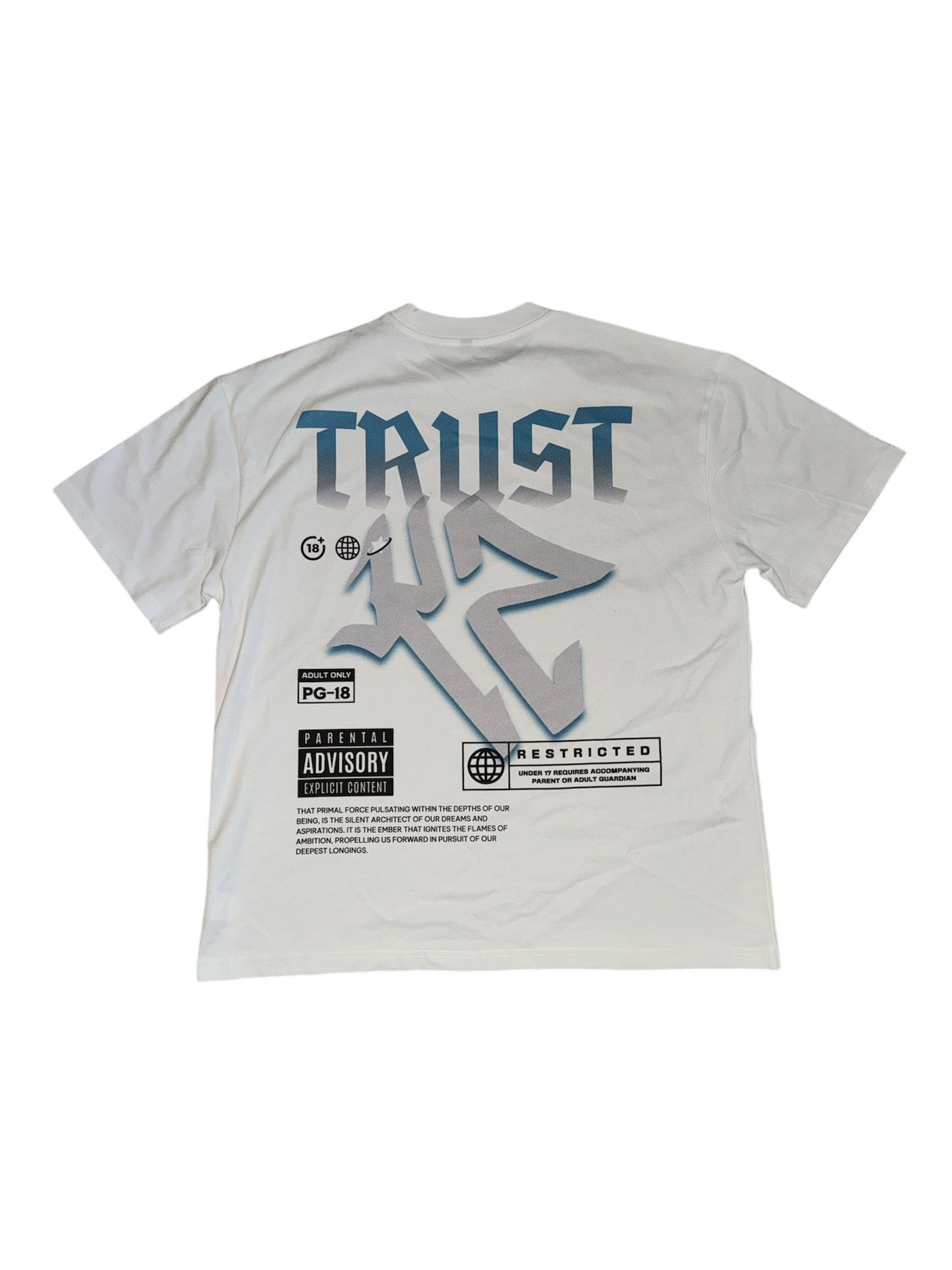 White "Trust" oversize t-shirt